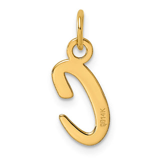 14K Yellow Gold Slanted Block Letter C Initial Charm