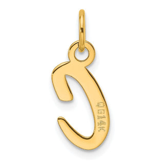 14K Yellow Gold Slanted Block Letter C Initial Charm