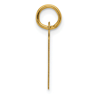 14K Yellow Gold Slanted Block Letter D Initial Charm