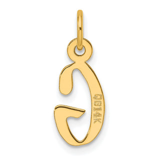14K Yellow Gold Slanted Block Letter G Initial Charm