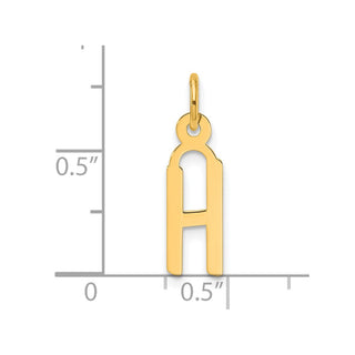 14K Yellow Gold Slanted Block Letter H Initial Charm