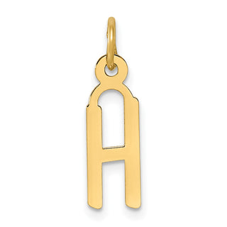 14K Yellow Gold Slanted Block Letter H Initial Charm
