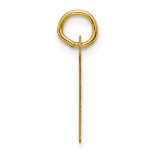 14K Yellow Gold Slanted Block Letter I Initial Charm