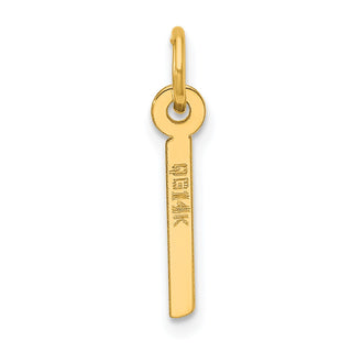 14K Yellow Gold Slanted Block Letter I Initial Charm