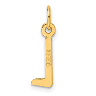 14K Yellow Gold Slanted Block Letter L Initial Charm
