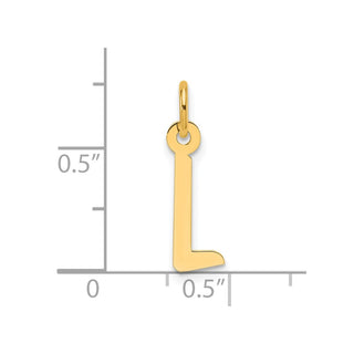 14K Yellow Gold Slanted Block Letter L Initial Charm