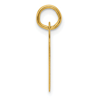 14K Yellow Gold Slanted Block Letter N Initial Charm