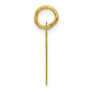 14K Yellow Gold Slanted Block Letter R Initial Charm
