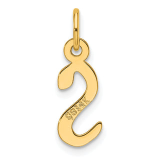 14K Yellow Gold Slanted Block Letter S Initial Charm