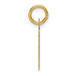 14K Yellow Gold Slanted Block Letter T Initial Charm