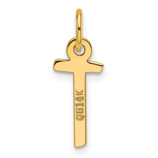 14K Yellow Gold Slanted Block Letter T Initial Charm