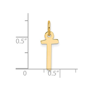 14K Yellow Gold Slanted Block Letter T Initial Charm