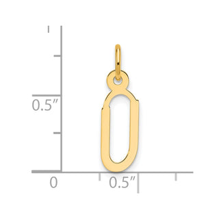 14K Yellow Gold Slanted Block Letter U Initial Charm