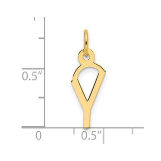 14K Yellow Gold Slanted Block Letter Y Initial Charm