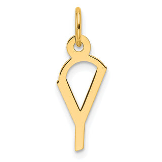 14K Yellow Gold Slanted Block Letter Y Initial Charm