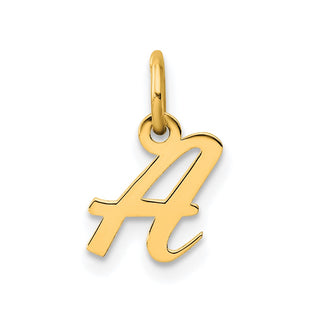14K Yellow Gold Small Script Letter A Initial Charm