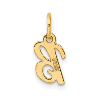 14K Yellow Gold Small Script Letter B Initial Charm