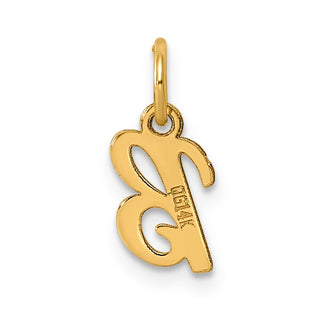 14K Yellow Gold Small Script Letter B Initial Charm