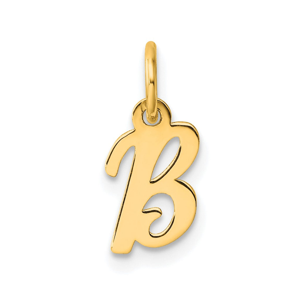 14K Yellow Gold Small Script Letter B Initial Charm – Wellness Marketer ...