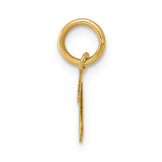 14K Yellow Gold Small Script Letter D Initial Charm