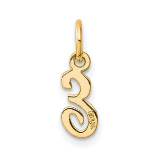 14K Yellow Gold Small Script Letter E Initial Charm
