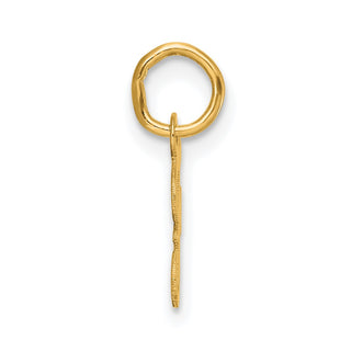 14K Yellow Gold Small Script Letter F Initial Charm