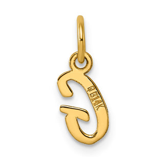 14K Yellow Gold Small Script Letter G Initial Charm
