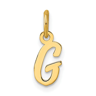 14K Yellow Gold Small Script Letter G Initial Charm