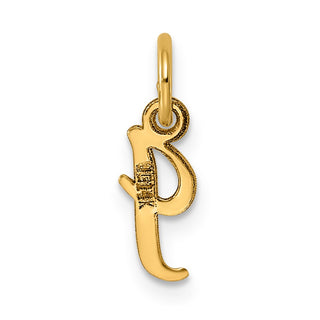 14K Yellow Gold Small Script Letter I Initial Charm