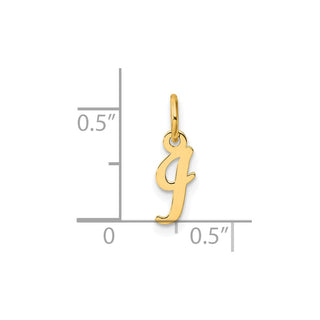 14K Yellow Gold Small Script Letter I Initial Charm