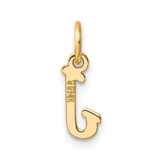 14K Yellow Gold Small Script Letter J Initial Charm