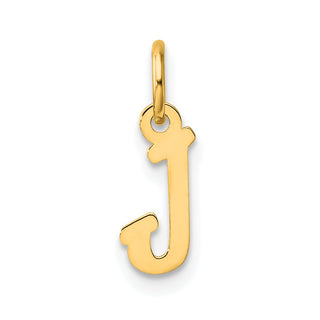 14K Yellow Gold Small Script Letter J Initial Charm