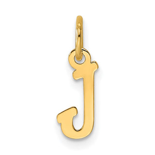 14K Yellow Gold Small Script Letter J Initial Charm