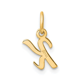 14K Yellow Gold Small Script Letter K Initial Charm