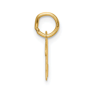 14K Yellow Gold Small Script Letter N Initial Charm