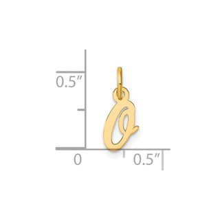 14K Yellow Gold Small Script Letter O Initial Charm