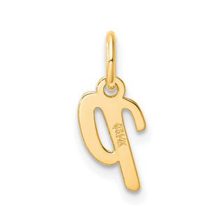14K Yellow Gold Small Script Letter P Initial Charm