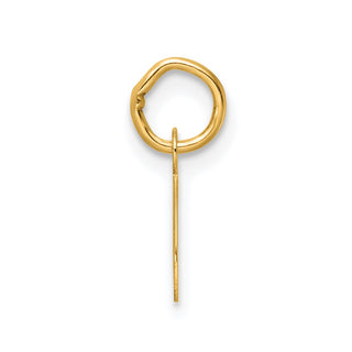 14K Yellow Gold Small Script Letter Q Initial Charm