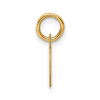 14K Yellow Gold Small Script Letter Q Initial Charm
