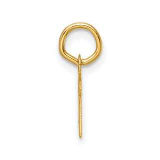 14K Yellow Gold Small Script Letter R Initial Charm