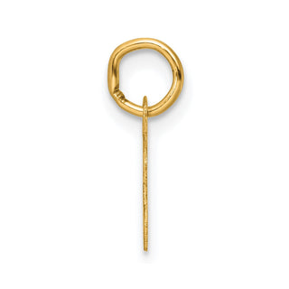 14K Yellow Gold Small Script Letter T Initial Charm