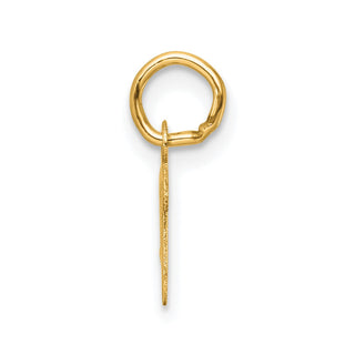 14K Yellow Gold Small Script Letter V Initial Charm