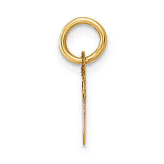 14K Yellow Gold Small Script Letter V Initial Charm