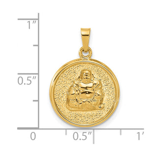 14K Yellow Gold Hollow Buddha Charm