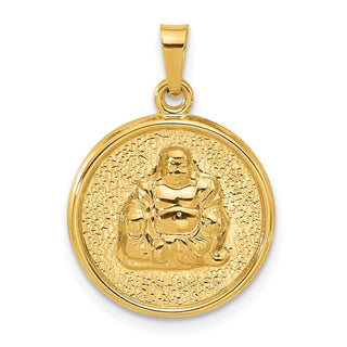 14K Yellow Gold Hollow Buddha Charm