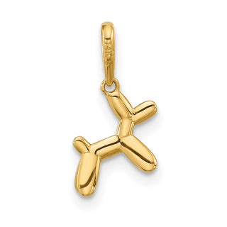 14K Yellow Gold Polished 3D Ballon Puppy Pendant Charm