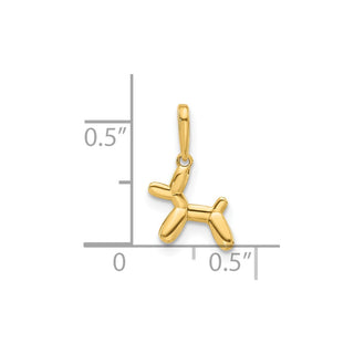 14K Yellow Gold Polished 3D Ballon Puppy Pendant Charm