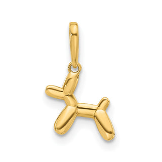 14K Yellow Gold Polished 3D Ballon Puppy Pendant Charm