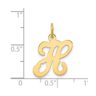 14k Yellow Gold Initial H Charm YC248H
