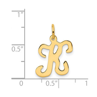 14k Yellow Gold Initial K Charm YC248K